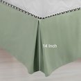 thumbnail image 4 of Unique Bargains Solid Pleated Ruffle Bed Skirt 14" Drop Pale Green King, 4 of 8