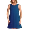thumbnail image 1 of Fotbe teal blue Vestido de Verano sin Mangas para Mujer – Vestido Midi Línea A, Estilo Camiseta Floral, Vestido Playero Casual y Fluido, 1 of 7