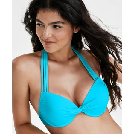 Salt   Cove Juniors' Strappy Underwire Push-up Bikini Top, Created for Macy's - Blue