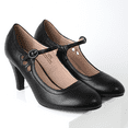 thumbnail image 3 of J. Adams Pixie Mary Jane Pumps - Retro Vintage High Heels - Comfortable Oxford Dress Shoes for Women with Ankle Strap, 3 of 7