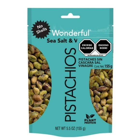 Pistaches Wonderful sin cáscara sal y vinagre 155 g