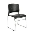 thumbnail image 5 of Boss Office Products Chrome Office Guest Stacking Chair, Black (Set of 2), 5 of 8