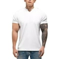 thumbnail image 2 of Ashirexll Mens T-shirts, Big and Tall Shirts for Men, Fashion Standing Collar V-neck T-shirt with Elastic Breathable and Fashion Short Sleeve, 2 of 5
