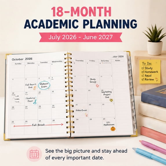 2026-2027 Weekly Monthly Planner, A4 Spiral Bound Agenda Book, Daily Task Organizer Notebook, Calendar Planner, Monthly Tab Scheduling Journal, Productivity Planning Notebook, Teacher Planner