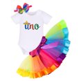 thumbnail image 5 of IBTOM CASTLE Toddler Girls Watermelon 1st/2nd/3rd Birthday Outfit Leisure Princess Romper + Tutu Skirt + Headband Clothes Set, 3-Piece, 5 of 10