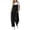 Black, variant on NMMUED Jumpsuits for Women Cotton Linen Baggy Overalls Casual Sleeveless Spaghetti Strap Rompers Loose Fit Wide Leg Pants with Pockets Summer Outfits Black L