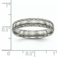 thumbnail image 6 of Titanium Polished Grooved Criss Cross Design Ring, 6 of 7