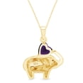 thumbnail image 3 of AFFY Elephant Pendant Necklace Heart Shaped Simulated AMT CZ 14K Yellow Gold Over Sterling Silver, 3 of 5