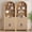 2pcs 78" oak, variant on LEFHDA 71" Tall Bookshelf, Arched Bookcase with Doors, Mid-Century Modern 6-Tier Bookshelf with Storage, Rattan Open Display Storage Shelf Bookshelf for Living Room Bedroom & Classroom(walnut)