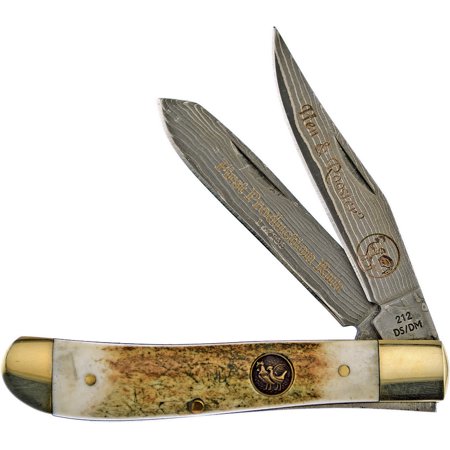 Damascus Mini Trapper - Trapper Damascus Deer Stag