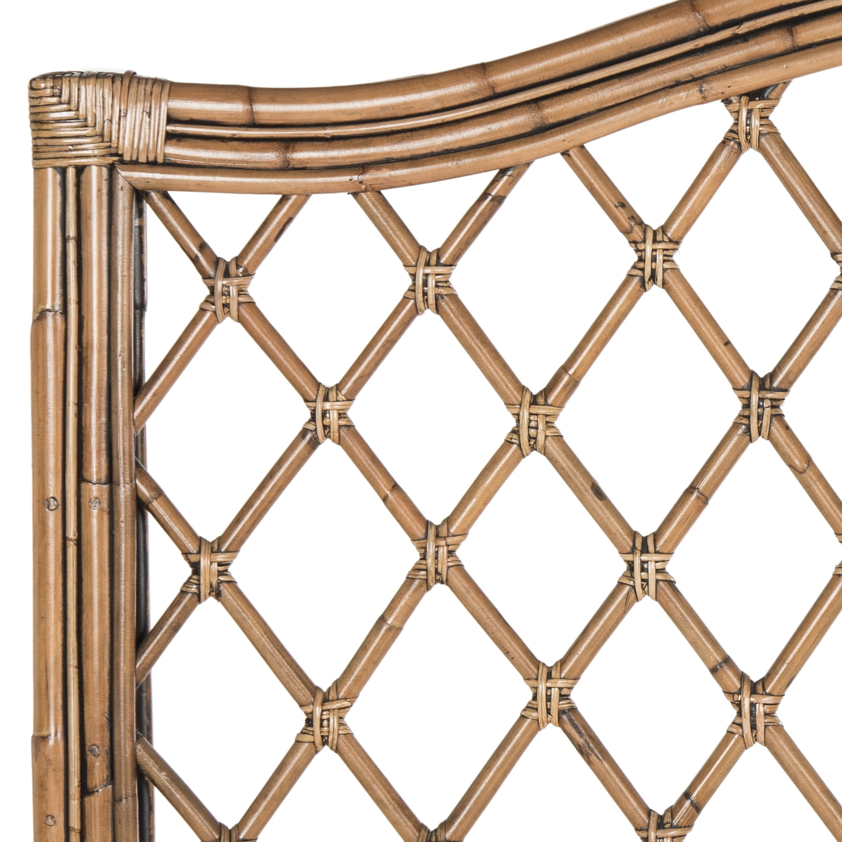 SAFAVIEH Gabrielle Coastal Geometric Wicker Headboard, Queen, Brown/Multi