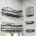 thumbnail image 1 of Organizador de Baño 5 en 1 con Adhesivo - Estante para Baño Acero Inoxidable, Repisas para Baño Sin Taladro, Soporta 40lbs, Incluye Jabonera y Portacepillos (Negro), 1 of 4