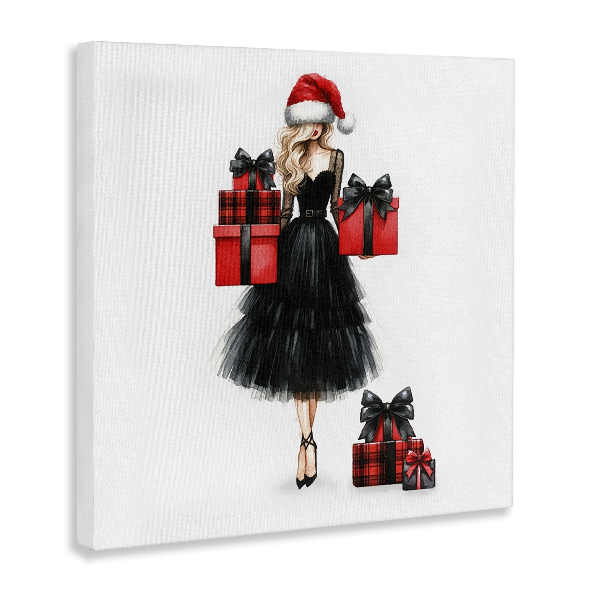 Stupell Industries Fashionable Holiday Shopping Holiday Painting Gallery Wrapped Canvas Art Prints Wall Art, 24 x 24