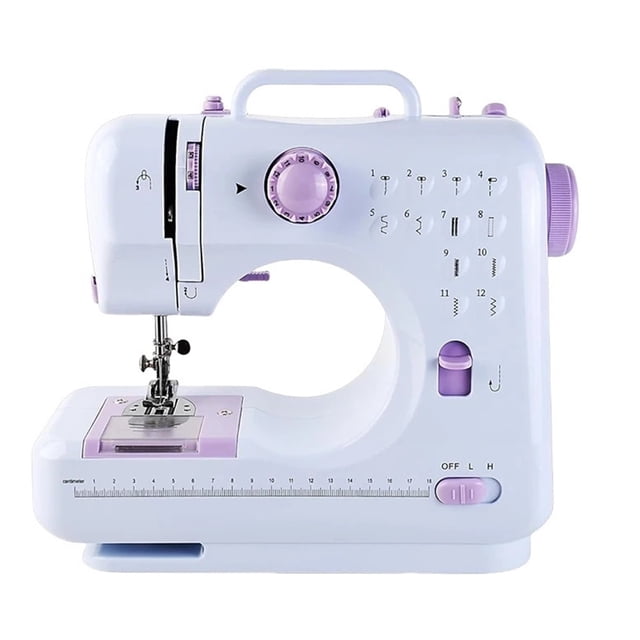 Machine à Coudre Portable 12 Points Intégrés Machine d'Artisanat et de Raccommodage avec Pédale Machines à Coudre de Voyage pour Débutants, Couture à Fil Lisse