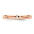 thumbnail image 3 of Auriga Fine Jewelry 14K Rose Gold Size 5.5 Bezel-set 1/10 carat Diamond Complete Eternity Band for Women, 3 of 6