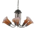 thumbnail image 5 of 24" Wide Amber/Purple Tiffany Pond Lily 7 Light Chandelier, 5 of 6