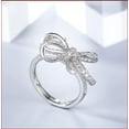 thumbnail image 3 of Bow Jewel 0.6 Ct Round Brilliant Cut Diamond Rings - 14K White Gold Over Rings - Latest Bow Style Designer Engagement Diamond Rings for Women's - Twisted Infinity Party Wear Diamond Rings for Her, 3 of 8