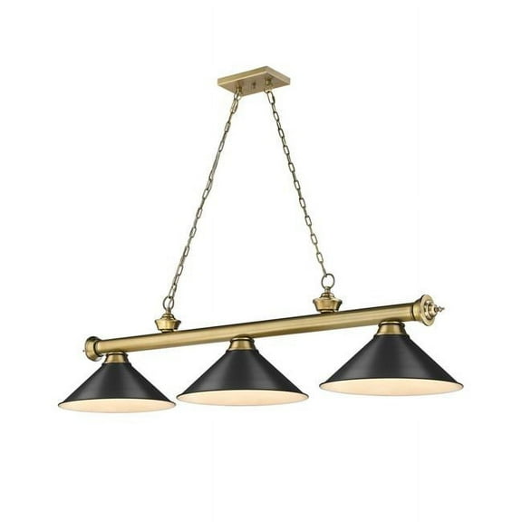 Z Lite 2306-3RB-MB15 3 x 60W Cordon Medium Dimmable Billiard Light, Matte Black