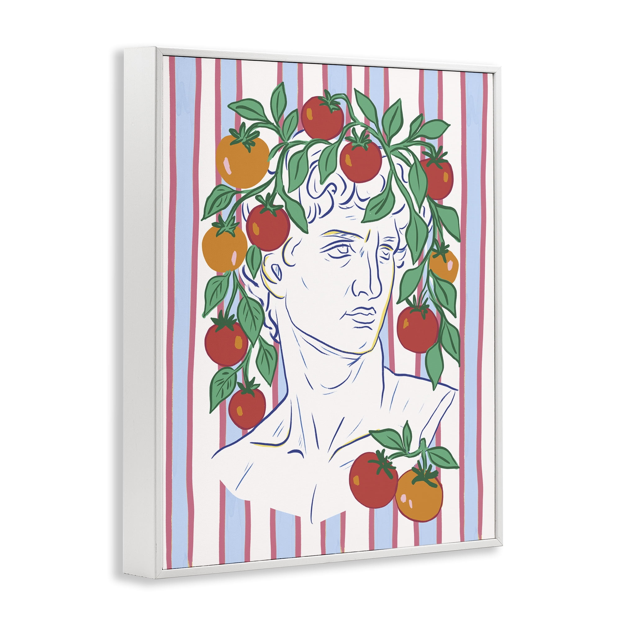 Stupell Industries La Rossa Sculpture Face White Framed Giclee Art, design by Radhika Modi