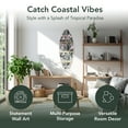 thumbnail image 6 of American Art Decor Tropical Palms Leaves Surfboard Wall Shelf | Pink & Green Coastal Wall Art for Beach-Themed Rooms | Surfboard Shelf for Bedroom, Bathroom, Office, Living Room, or Meditation Space, 6 of 9