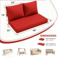 thumbnail image 2 of Kimunuk Outdoor Loveseat Cushion Set, 46" x 26" x 5" Waterproof Patio Furniture Cushions for Couch Bench Swing, Red, 2 of 6