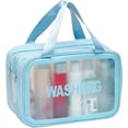 thumbnail image 1 of Bolsa de aseo de viaje, bolsas de aseo para mujeres que viajan, bolsas de lavado transparentes para guardar maquillaje, artículos de tocador, toallas a mano, para viajes de negocios, fitness, natació, 1 of 5