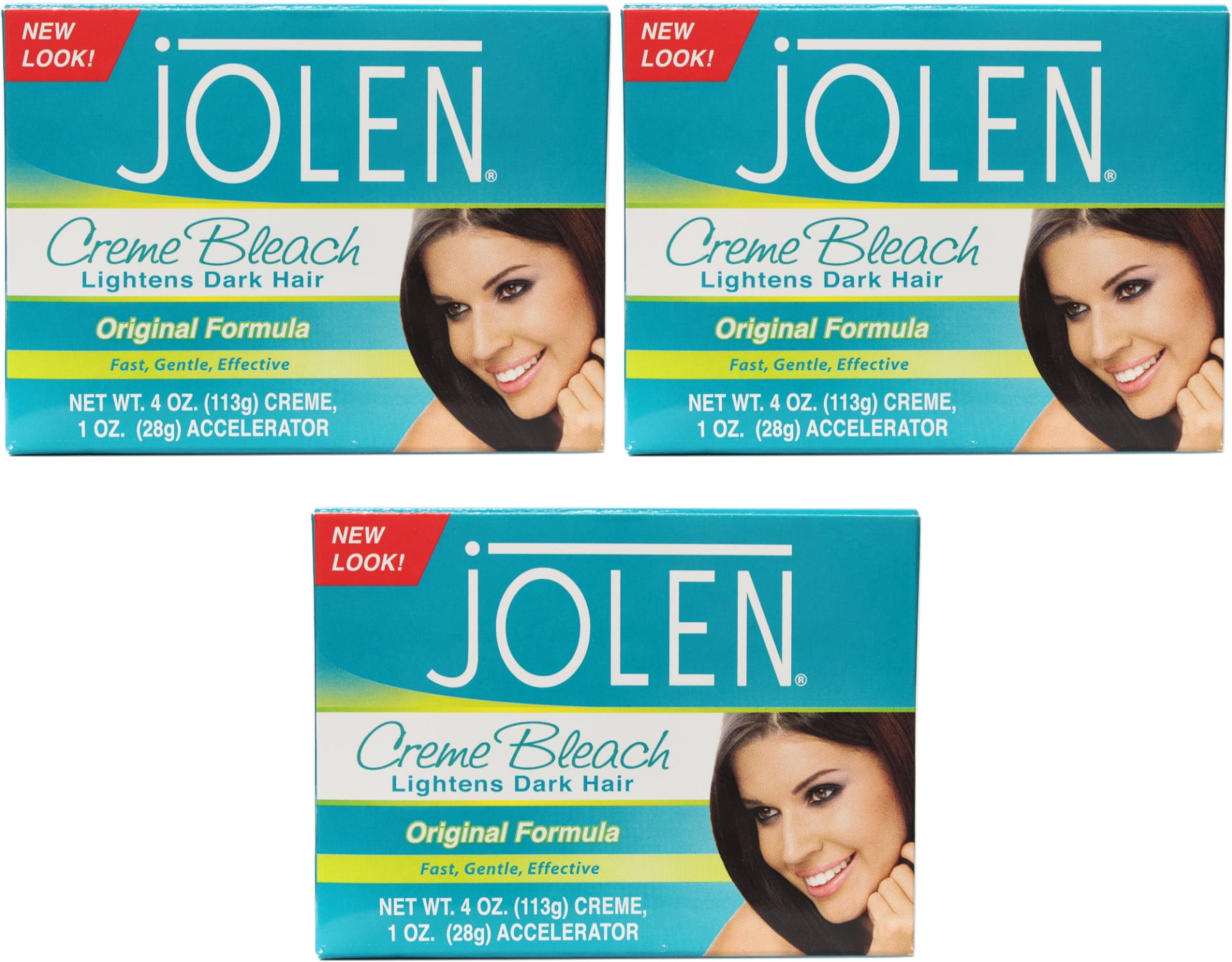 Jolen Creme Bleach Lightens Dark Hair Original Formula Kit, 3 Pack -  