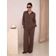 thumbnail image 5 of Conjuntos Casuales de Mujer para Estar en Casa, Camisas de Larga con Botones y Pantalones de Pierna , Chándal Marrón Oscuro XL, 5 of 9
