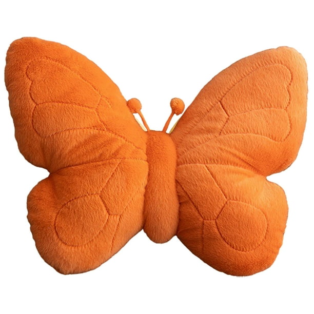Naiovety Cojín decorativo con diseño de mariposas, único y suave, ideal para dormitorios y oficinas. Juegos de cama naranja