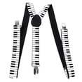 thumbnail image 1 of Adult Elastic Y-back Suspender w/Piano Keyboard Patterns Black and White, 1 of 8
