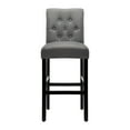 thumbnail image 3 of Bar Height Full Back Button Tufted Fabric Upholstered 28.3" Bar Stool, Gray, Set of 2, 3 of 9