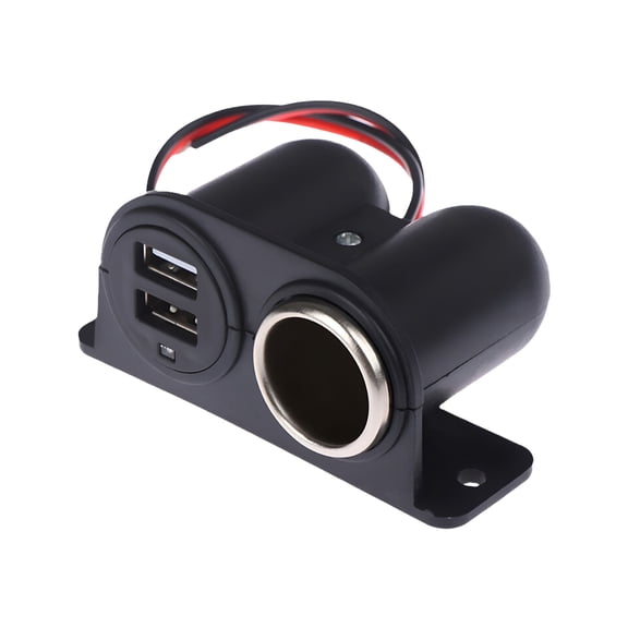 GJX 2026 New 12V / 24V Socket 2X Usb Charger Cigarette Lighter Car Plug,For Car Charging,Powering Electronics,Mobile Devices,Gps,Travel,Vehicle Accessories,Charging on the Go