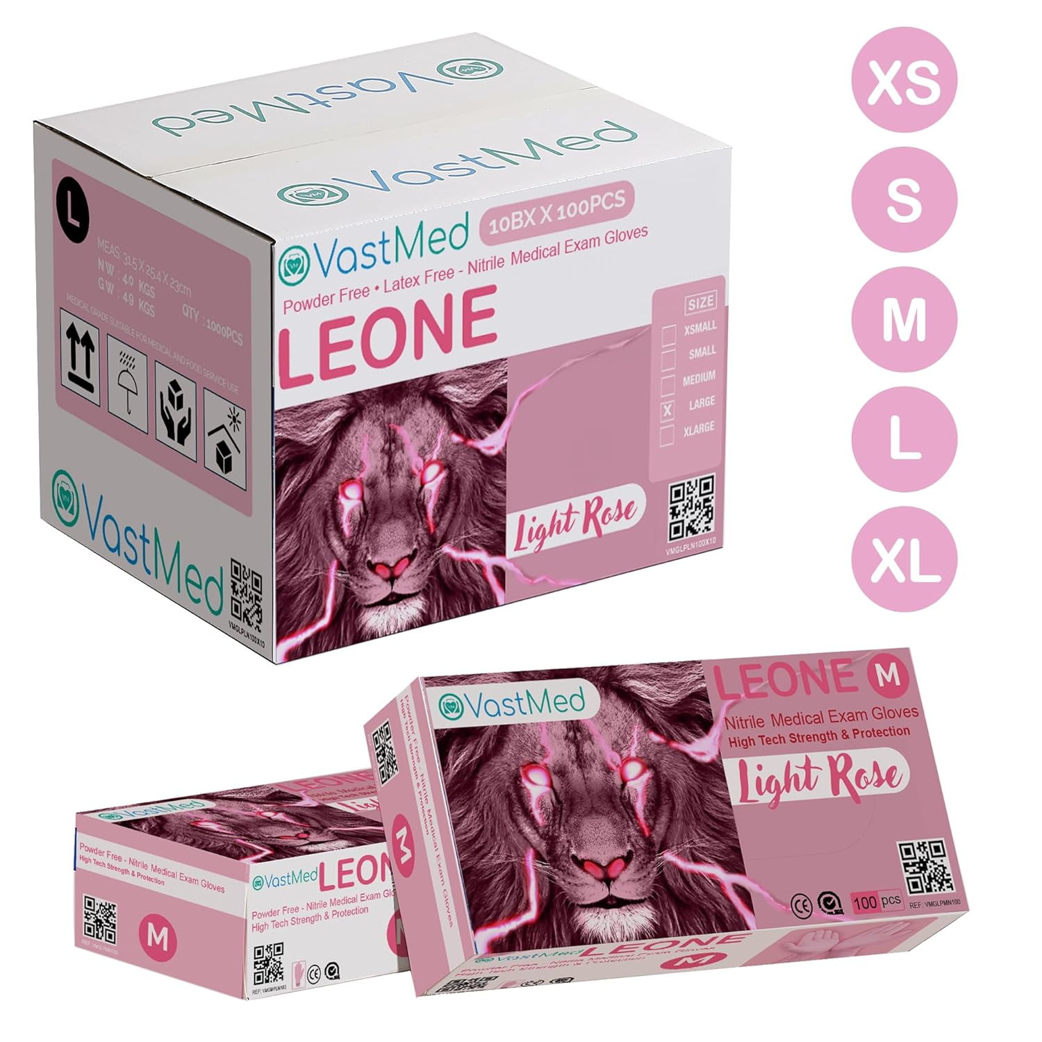 Nitrile Gloves Powder-Free Disposable Gloves, 500 Count – Small, Pink