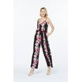 thumbnail image 4 of Femmes Hawaïenne Sangle V avec Poches Combinaison en Hibiscus Noir Rose Vigne M, 4 of 5