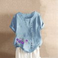 thumbnail image 4 of Camisetas de Manga Corta para Mujeres, Camiseta de Manga Corta Impresa Casual Hecha de 95% Poliéster 5% Spandex para Todas las Estaciones, Camisetas de Manga Corta para Mujeres, 4 of 6