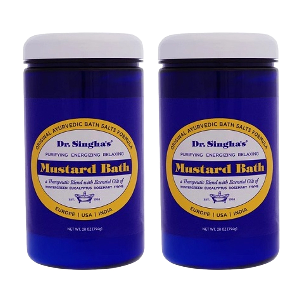 Dr. Singha's Mustard Bath Salts, Therapeutic Bath Detox 28 oz ( 2 Pack