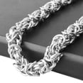 thumbnail image 4 of QQTDFG 6/8/10mm Heavy Silver 316L Stainless Steel Byzatine Chain Neklace for Men Women-Silver-10mm-34inch or 86cm, 4 of 5