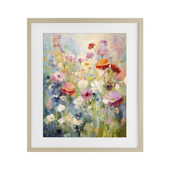 Stupell Industries French Country Wildflower Breeze Impression Birch Framed Print Under Glass, 13 x 16, by Creative Studio