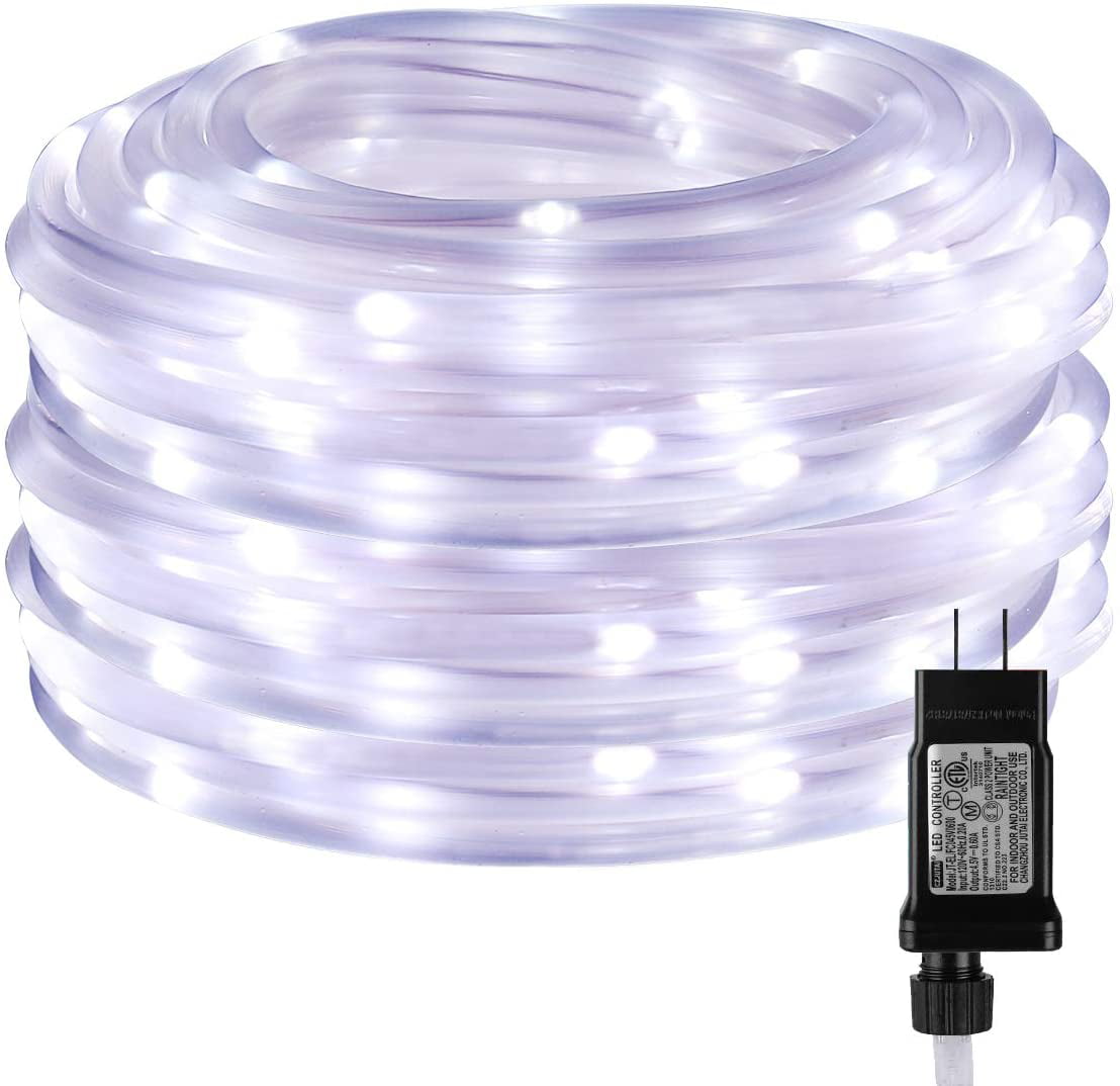 LED Rope Lights,8 Mode,50ft 200 LED,Warm White,Waterproof,Low Voltage,Indoor Outdoor Plug in Light Rope and String for Deck,Patio,Pool,Camping,Bedroom,Boat,Landscape Lighting and More