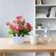 thumbnail image 1 of Arreglo floral artificial de plástico para interiores con pequeñas plantas en maceta, múltiples colores, decorativo para hogar, oficina y escritorio., 1 of 6