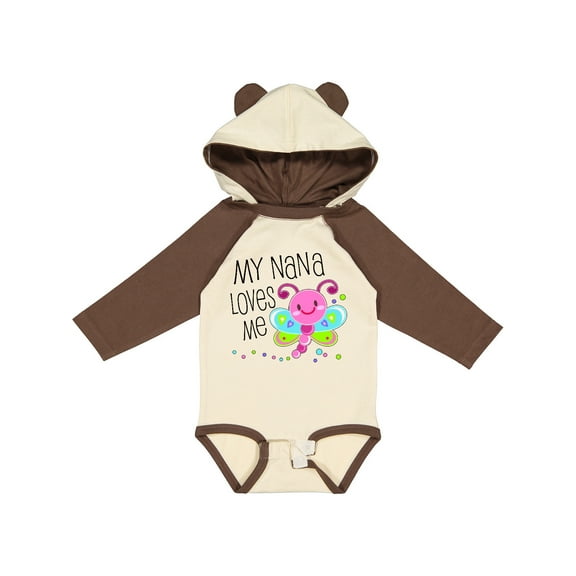 Inktastic My Nana Loves Me Cute Dragonfly Boys or Girls Long Sleeve Baby Bodysuit