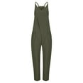 thumbnail image 3 of jsaierl Rompers for Women Summer, Fashion Women Casual Cold Shoulder Jumpsuit Solid Suspender Jumpsuits Wide Pocket Leg Pant, 3 of 5