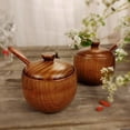 thumbnail image 3 of Salero de madera natural para cocina, tarro de especias de madera maciza con tapas y cucharas a juego, perfecto para almacenar hierbas y especias, mejora tu experiencia de cocina (juego de 2 piezas), 3 of 5