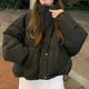 thumbnail image 1 of Parkas de manga larga para mujer, abrigo holgado de algodón grueso con cuello alto y pinzas, abrigo cálido de algodón para mujer, 1 of 8