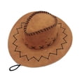 thumbnail image 5 of Sonducket Adults Portable Fashion Western Style Cowboy Photography Wide Hat Headwear Banquet Cosplay Decor Brim Cap Prop Amarillo 2piezas Sonducket CBP011679, 5 of 5
