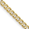 thumbnail image 2 of Avariah Diamonds Solid 14K Yellow Gold 2.5mm Flat Beveled Curb with Lobster Lock Chain - 24", 2 of 8