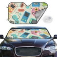 thumbnail image 3 of Lsque Playing Video Games Car Windshield Sun Shade | Accordion Folding Style Auto Shade for Car Truck SUV Van | Blocks UV Rays Sun Visor Protector | Small, 3 of 7
