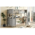 thumbnail image 3 of CoSoTower Twin Size Loft Bed with Drawers and Desk, Wooden Loft Bed with Shelves - Gray, 3 of 9