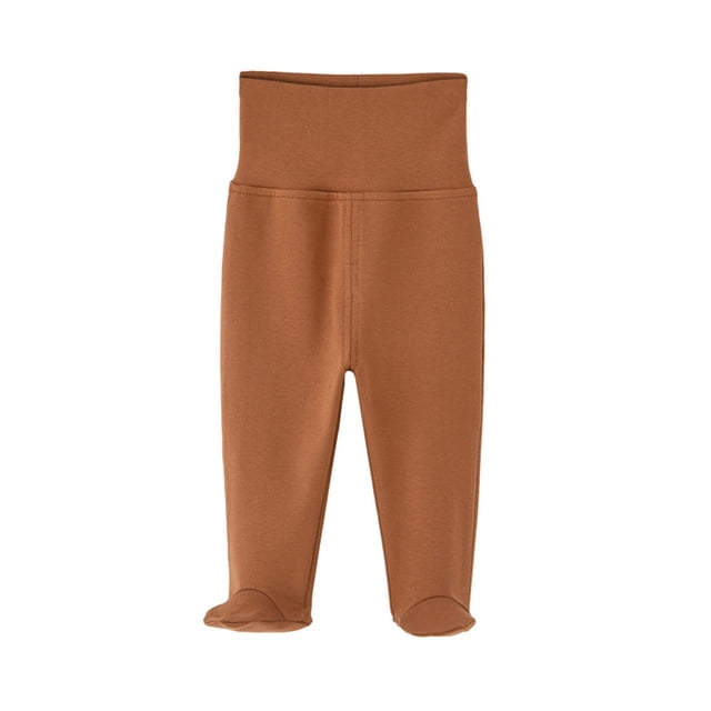 Odeerbi 3-12 Meses Niños Niñas Algodón Footie Pijama Pantalones de Cintura Alta Sleepwear Bottoms Cómodo Color Sólido Sleepwear Casual Pantalones