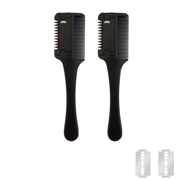 2 Pcs Hair Razor Combs for Hair Cutting, Removable Razor Hair Cutting Comb Hair Cutter Thinner Trimmer Razor Comb for Men Women Thinning Styling Trimming Razor Comb Home & Barber Use